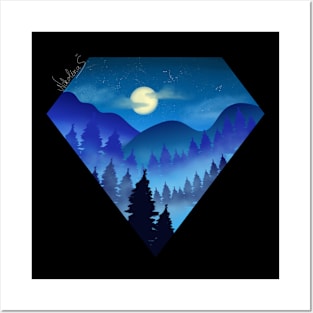 Forest night Posters and Art